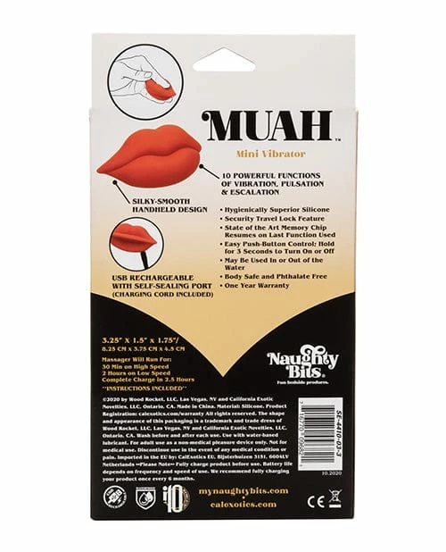 CalExotics Naughty Bits Muah Mini Vibrator - Red
