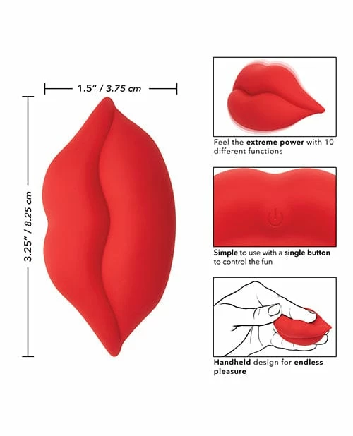 CalExotics Naughty Bits Muah Mini Vibrator - Red