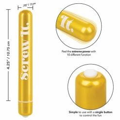 CalExotics Vibrators Naughty Bits Screw It. Powerful Vibrator - Gold
