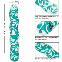 CalExotics Naughty Bits Squiggle Dick Personal Vibrator - Turquoise Vibrators