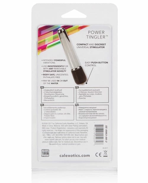 CalExotics Vibrators Power Tingler Mini Massager - Silver