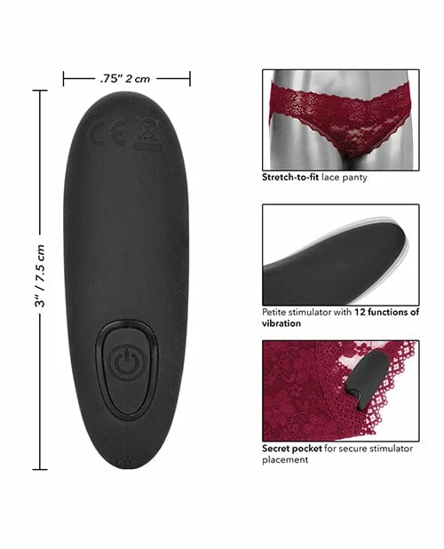 CalExotics Remote Control Lace Panty Set Burgundy