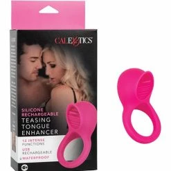 CalExotics Silicone Rechargeable Teasing Tongue Enhancer - Pink Vibrators