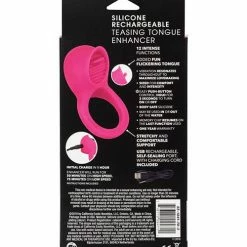 CalExotics Silicone Rechargeable Teasing Tongue Enhancer - Pink Vibrators