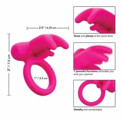 CalExotics Vibrators Silicone Rechargeable Triple Clit Flicker - Pink