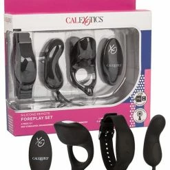 CalExotics Vibrators Silicone Remote Foreplay Set - Black