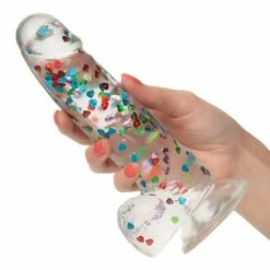 CalExotics Naughty Bits I Love Dick Heart Filled Dong - Multicolor