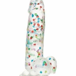 CalExotics Naughty Bits I Love Dick Heart Filled Dong - Multicolor