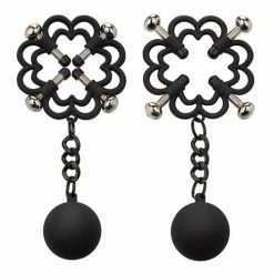 CalExotics Nipple Grips Power Grip 4 Point Weighted Nipple Press - Black