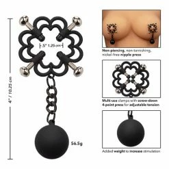 CalExotics Nipple Grips Power Grip 4 Point Weighted Nipple Press - Black