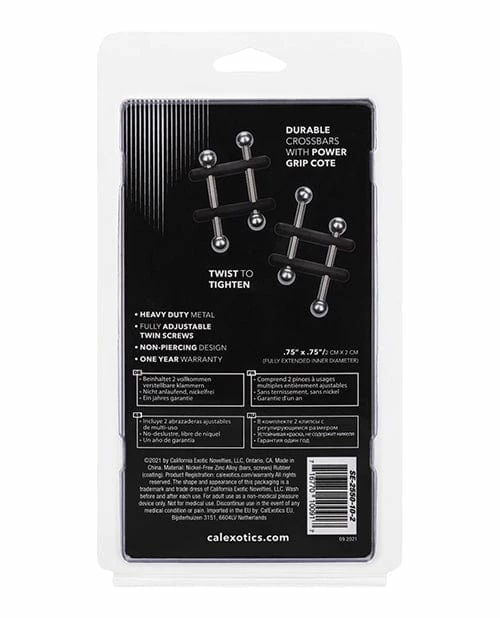 CalExotics Nipple Grips Power Grip Crossbar Nipple Vices - Black Kink & BDSM