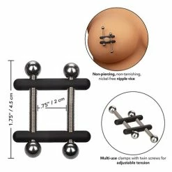 CalExotics Nipple Grips Power Grip Crossbar Nipple Vices - Black Kink & BDSM