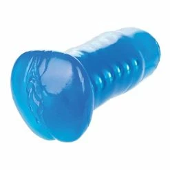 California Exotic Novelties Basic Essentials Beaded Masturbator - Blue Penis Toys