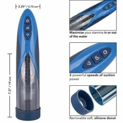 CalExotics Optimum Series Rechargeable Waterproof Pump - Blue Penis Toys