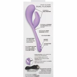 CalExotics Elle Liquid Silicone Dual Flicker - Purple Vibrators