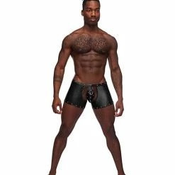 Comme Ci Comme Ca Lingerie Fetish Poseidon Nylon Spandex Tear Off Cup Thong Short Black