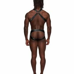 Comme Ci Comme Ca Fetish Uranus Nylon Spandex Moonshine Harness Brief Black Lingerie