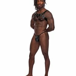 Comme Ci Comme Ca Lingerie Leather Aries Single Ring Harness Black O-s