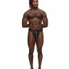 Comme Ci Comme Ca Leather Taurus Adjustable Buckle Thong Black O-s