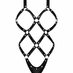 Comme Ci Comme Ca Lust Contessa Cupless Strappy Brazilian Teddy Black Lingerie