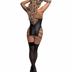 Comme Ci Comme Ca Lust Portia Mini Dress With Plush Elastic Strapping Black