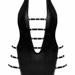 Comme Ci Comme Ca Lust Portia Mini Dress With Plush Elastic Strapping Black