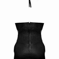 Comme Ci Comme Ca Lust Selene Keyhole Front Dress With Zipper Back & G-string Black Lingerie