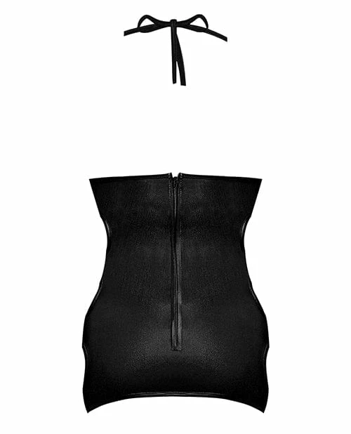 Comme Ci Comme Ca Lust Selene Keyhole Front Dress With Zipper Back & G-string Black Lingerie