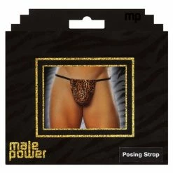 Comme Ci Comme Ca Lingerie Male Power Posing Strap Thong Animal Print One Size Fits Most