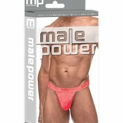 Comme Ci Comme Ca Semi Sheer Embossed Swirl Micro G-string V Coral S-M