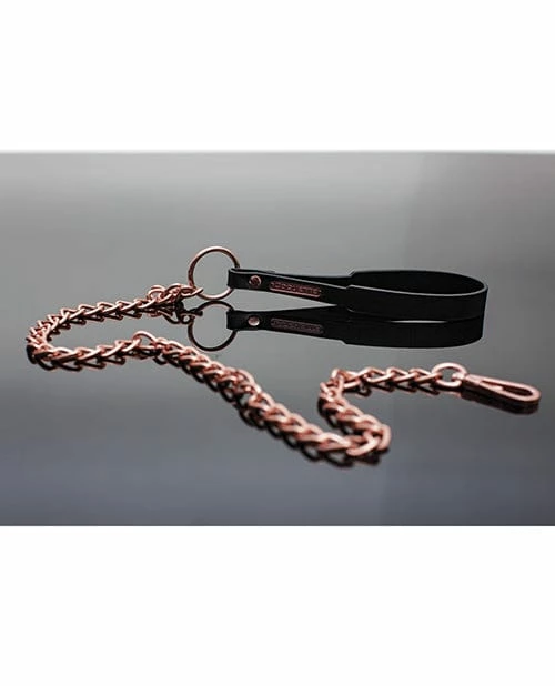 Coquette International Pleasure Collection Leash - Black-rose Gold