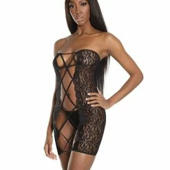 Coquette International Bold Stretch Lace Versatile Tube Dress With Strappy Back Lingerie