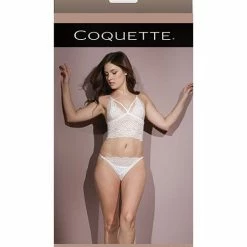 Coquette International Lingerie Classic Scallop Stretch Lace Bralette & Crotchless Panty