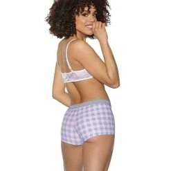 Coquette International Crystal Pink Buffalo Check Print Short Lingerie