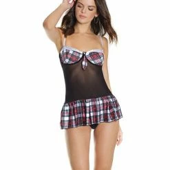 Coquette International Lingerie Fashion Mesh/Stretch Knit Schoolgirl Chemise