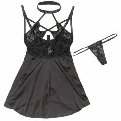 Coquette International Halter Neck & Underwire Cup Babydoll & G-string