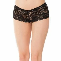 Coquette International Lingerie Low Rise Stretch Scallop Lace Booty Short