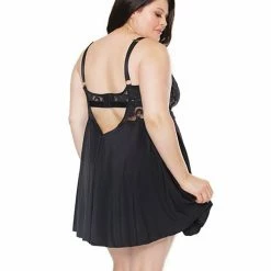 Coquette International Scallop Stretch Lace & Microfiber Inner Bra Babydoll Black