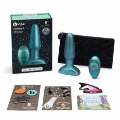 B-Vibe 5 Year Anniversary Collection Rimming 2 Rotating & Vibrating Remote Control Plug Set - Spa Anal Toys