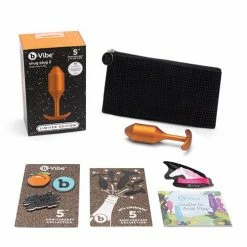 Anal Toys B-Vibe 5 Year Anniversary Collection Snug Plug 2 Weighted Silicone Plug Set - Sunburst