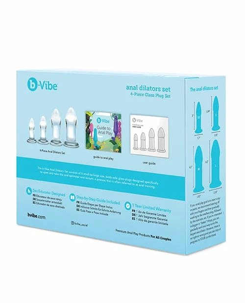 Anal Toys B-vibe Glass Anal Dilator 4 Pc Set