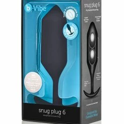 B-vibe Weighted Snug Plug 6 - 515 G Black Anal Toys