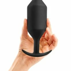 B-vibe Weighted Snug Plug 6 - 515 G Black Anal Toys