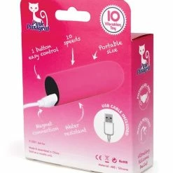 Cousins Group Pink Pussycat Vibrating Silicone Bullet