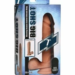 Curve Toys Curve Novelties Big Shot 7" Vibrating 21x Silicone Dildo W-balls & Remote - Light Dildos