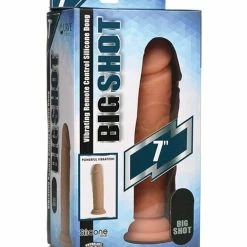 Curve Toys Dildos Curve Novelties Big Shot 7" Vibrating 21x Silicone Dildo W-out Balls W-remote - Light