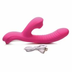 Curve Toys Vibrators Curve Novelties Power Bunnies Come Hither Suction Vibrator - Pink