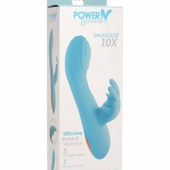 Curve Toys Curve Novelties Power Bunnies Snuggles 10x Silicone Rabbit Vibrator - Blue Vibrators