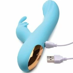 Curve Toys Curve Novelties Power Bunnies Snuggles 10x Silicone Rabbit Vibrator - Blue Vibrators