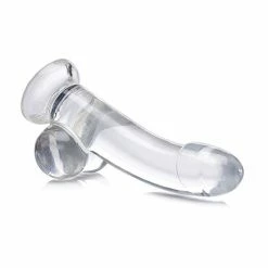 Curve Toys Curve Novelties Jock C-thru 8" Smooth Dong With Balls - Clear